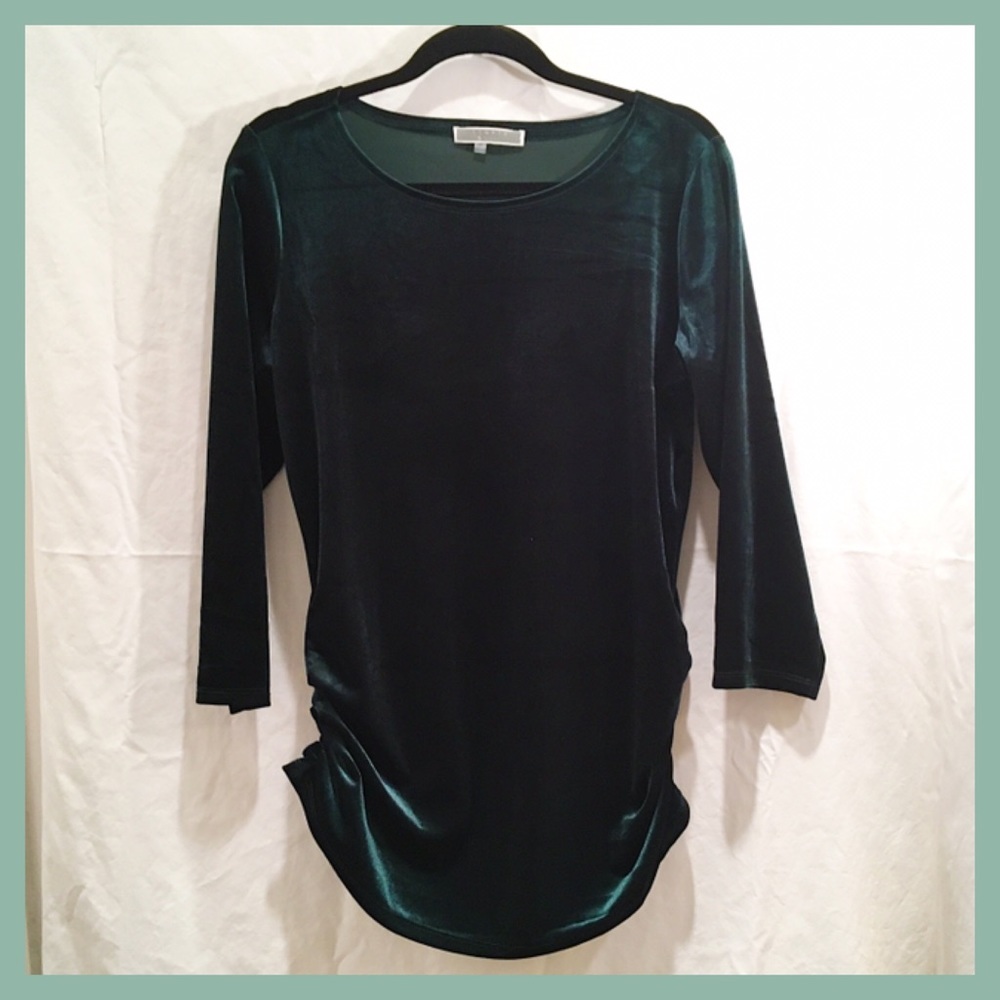 Emerald Velvet Ruched Tunic